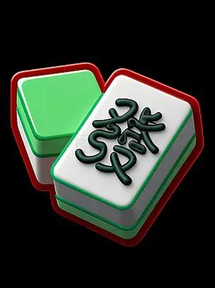 3d卡通手绘风新年麻将免扣素材卡通3d渲染麻将牌绿色白色红色插画
